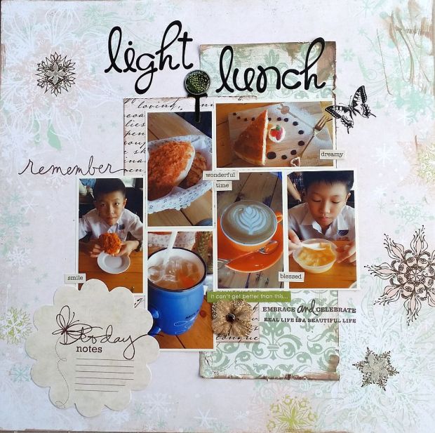 Light lunch scrapbook page
